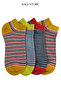 4-Piece Striped Seamless Combed Cotton Women's Booties Socks - 2