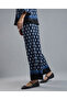 Printed Wide Leg Pants with Drawstring Waist - 3