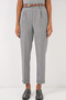 Women's Pleated Belted Fabric Trousers Gray 1276 - 4