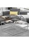 FFD Modern Clear Glass Coffee Table – Square Nesting Table with Sturdy Metal Frame Table