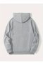 Gray Unisex Gray 1% Battery Printed 3 Thread Hooded Hoodie - 2