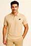 Mnt3415 Beige Pique Men's Polo Neck T-Shirt - 3