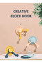 Multi Purpose Creative Clock Hook Yellow 5x7.3cm - 2