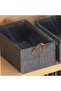 Set of 2 Wardrobe Cloth Organizer with Metal Frame & Lid Storage Basket with Handles Large - 4