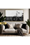 Amazing | Black&White Color Bike Model | Framed Tempered Glass Table Single Horizontal