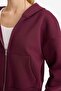Cropped Fit Hooded Thick Zippered Sweatshirt Z7069Az25Wn - 5