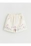 Lcw Baby Ecru Square Collar Floral Girl's Blouse and Shorts 2-Piece Set - 5