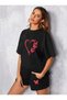 Women / Girl T-Shirt Shorts Heart Butterfly Printed