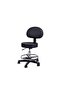 Black Swivel Stool With Backrest & Footrest - 3