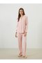 LCW DREAM Pink Shirt Collar Heart Printed Women's Pajama Set - 2