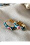 Steel Enamel Hoop Earrings