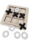 Wooden Tic Tac Toe Game – Black & White Pieces - 2