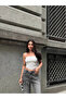 Women's White Guipure Lace Strapless Bustier Asymmetrical Cut Summer Cropped Top Blouse - 2