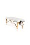 White Foldable Massage Table Bed with Wooden Frame for Professional Use - 2
