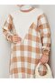 Women's Modest Hijab Checkered Pattern Long Sleeve Knitwear Tunic - 3