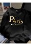 سويت شيرت برقبة دائرية للجنسين مطبوع عليه PARIS ROMANTIC