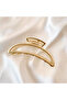 Gold Color Half Moon Metal Hair Clip 5 cm - 6