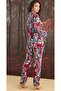 Monamise Patterned Button Front Pajama Set 23144 - 5