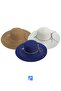 Luxury Straw Wide Brim Solid Color Beach Hat for Women - 5