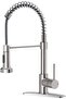 OWOFAN Kitchen Faucets Low Lead Commercial Solid Brass Single Handle Single Lever Pull Down Sprayer