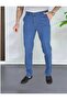 Classic Cut Blue Stretch Fabric Men's Classic Jeans with Side Pockets Stretch Fabric High Waist