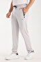 Men's Gray Adjustable Leg Relaxed Fit Diver Fabric Sweatpants