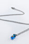 Stainless Steel Chain Evil Eye Glass Tiny Cute Navy Blue Kitten Bijoux Necklace, Gift Necklace - 4
