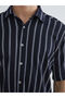 Regular Fit Short Sleeve Striped Men's Shirt - 3
