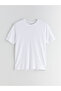 White Crew Neck Combed Cotton Men's T-Shirt - 5