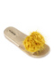 Flower Embellished Flat Sandals Gold - 5