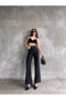 Belted Linen Trousers Black - 4