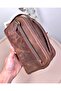 Genuine Leather Large Men's Handbag Zippered Dark Brown Color 2104 - 3