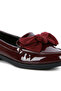 Women Burgundy Bow-Tie Loafers - 5