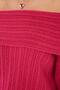 Women's Regular Fit Classic Cut Long Sleeve Off-The-Shoulder Fuchsia Sweater - 6