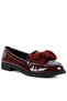 Women Burgundy Bow-Tie Loafers - 2