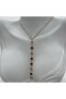 Steel Color Square Model Gold Y Necklace - Gold - 3