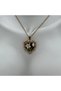 Steel Vintage Art Necklace Series: Heart Model Flower Detail - Gold - 2