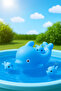 Blue Dolphin Family 4-Piece Bath Toy Set (1 Large + 3 Small)