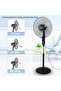 SF-8027SR Stand Fan – [Black] 16 in. Floor Fan with Remote Control, 3 Speed Switch, Auto W - 4