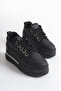 Orivena Black Women's Hidden Wedge Heeled Sports Shoes - 4