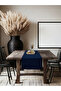 Navy Blue Buldan Plain Cotton Linen Natural Runner