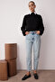 Açık Mavi Yüksek Bel Mom %100 Pamuk Non-Stretch Jeans TWOSS25JE00277 - 2