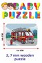 Baby Wooden Fire Truck Giant Piece Fun Puzzle 50x70 Cm - 2