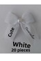 Linen Ribbon Ready Bow Matte White (20 Pieces)