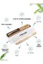 Cream White Bamboo Toothbrush - Medium Stainless Steel Tongue Cleaner Toothbrush Container - 2