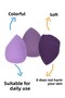3-Piece Makeup Sponge Set with Stand Purple - 3