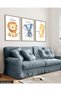 3 Piece Wooden Framed Painting with Giraffe, Elephant, Lion Figures for Children Act - 5