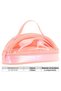 Crescent Carrying Handle Girl's Two-Eye Pen Holder - Salmon, Transparent Pocket - K2731 - 3