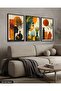 Bohemian Style Modern 3 Piece Black Wooden Framed Painting Act - 2