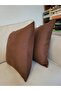 Dark Brown Color Cotton Duck Cloth 2-Piece Throw Pillow Cover Pillowcases 45X45 - 2